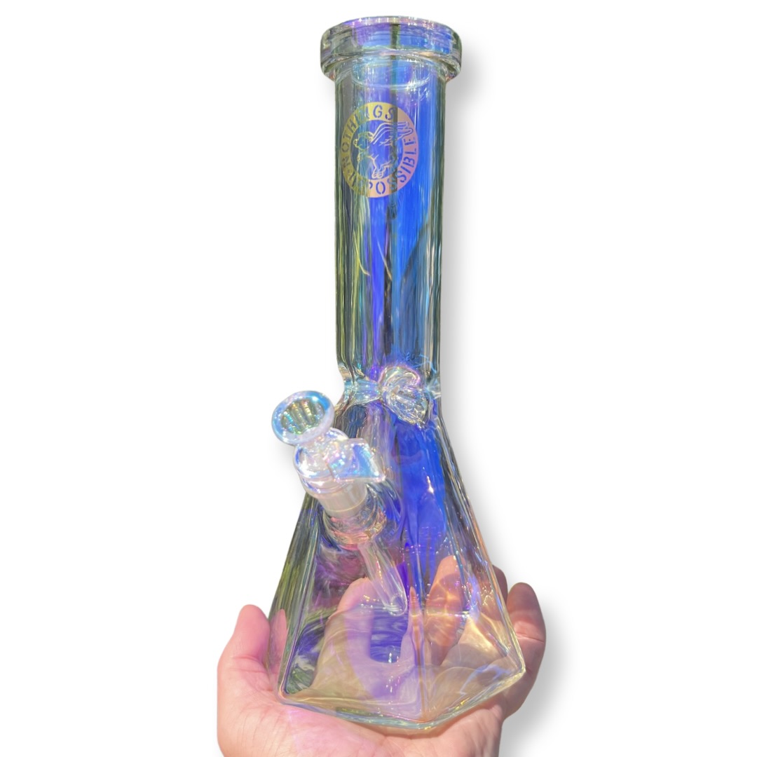 Iridescent Thick Glass Beaker Bong - 12